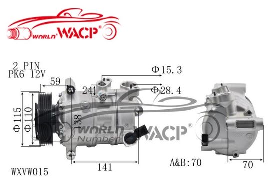5N0820803 5N0820803C Kompresor AC samochodowy dla VW Golf7 dla Audi A3 dla Skoda Fabia dla siedzenia WXVW015