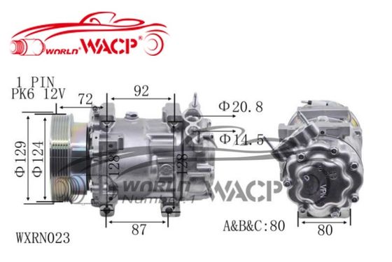 12V 6PK SD7V16 Kompresor AC samochodowy dla Renault Duster Clio Megane Nissan WXRN023