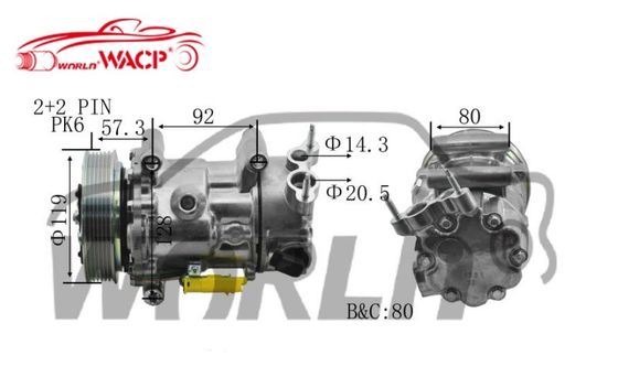 RC.600.082 Kompresor powietrza samochodowego dla SD6C12 CITROEN C4 C4 LOUNGE ADAPTAÇÃO PEUGEOT 307/208 WXPG009