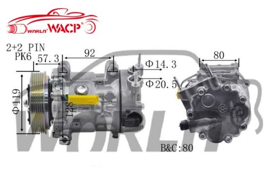 1309 Kompresor klimatyzacji samochodowej dla Peugeot407 3008 4008 WXPG017