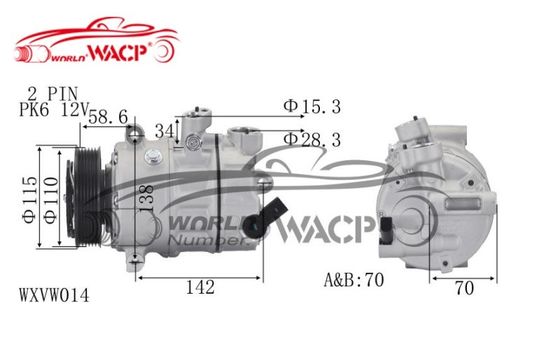 DCP32045 1K0820803G Wysoka precyzja dla Audi A3 dla VW Golf6 dla Caddy dla Skoda Octavia Sprężarka WXVW014